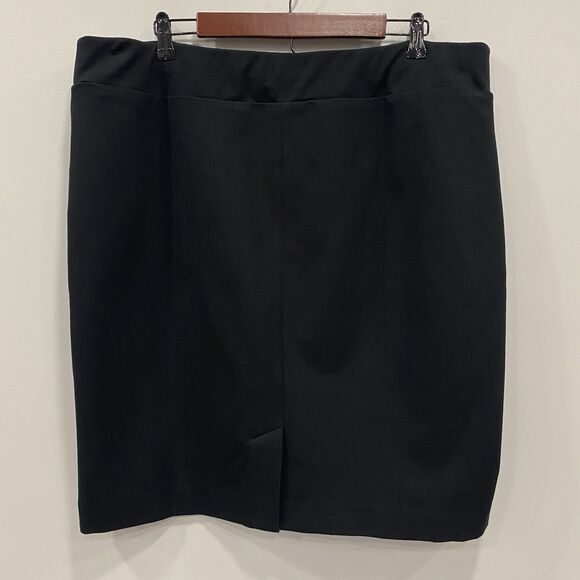 J. JILL XL Black Ponte Pencil Skirt A-Line Knee Length High Waist Stretch Slim - Picture 2 of 15